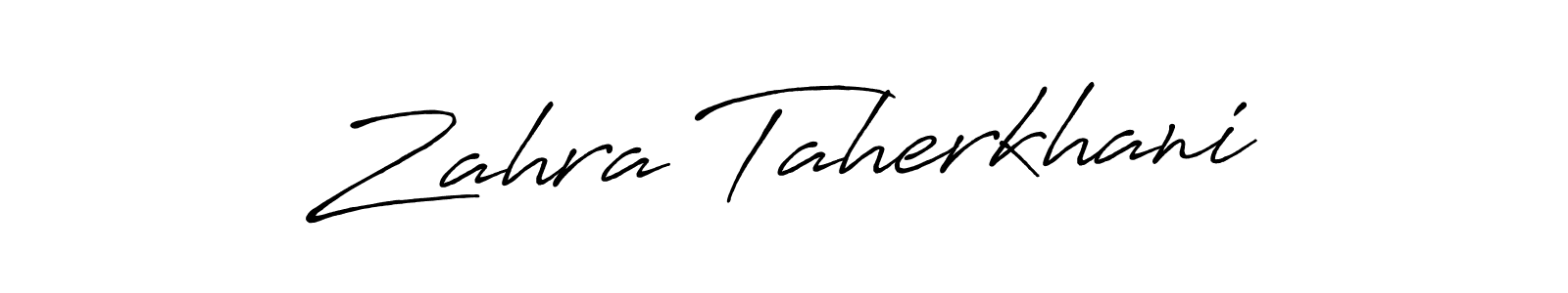 The best way (Antro_Vectra_Bolder) to make a short signature is to pick only two or three words in your name. The name Zahra Taherkhani include a total of six letters. For converting this name. Zahra Taherkhani signature style 7 images and pictures png