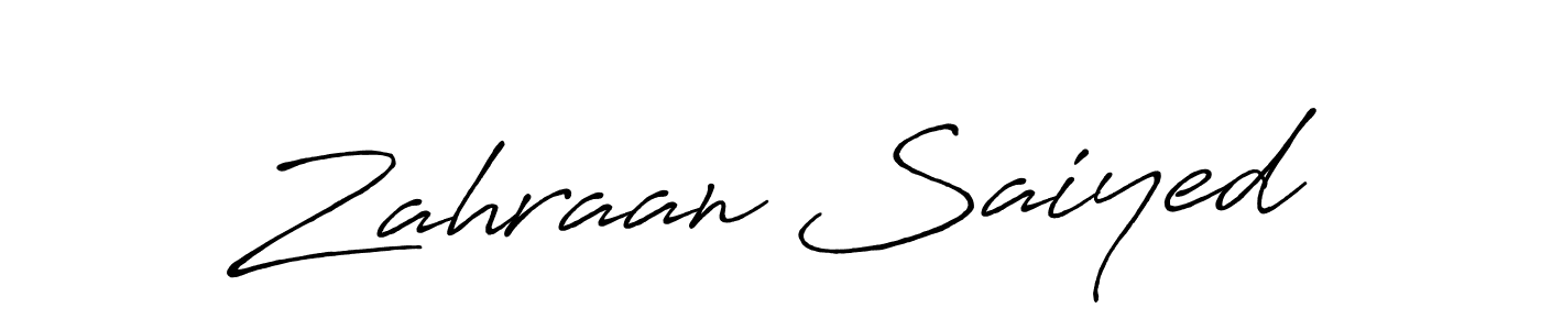 How to make Zahraan Saiyed name signature. Use Antro_Vectra_Bolder style for creating short signs online. This is the latest handwritten sign. Zahraan Saiyed signature style 7 images and pictures png