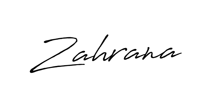 Zahrana stylish signature style. Best Handwritten Sign (Antro_Vectra_Bolder) for my name. Handwritten Signature Collection Ideas for my name Zahrana. Zahrana signature style 7 images and pictures png