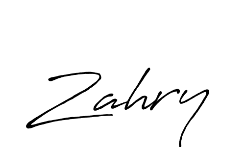 How to make Zahry name signature. Use Antro_Vectra_Bolder style for creating short signs online. This is the latest handwritten sign. Zahry signature style 7 images and pictures png
