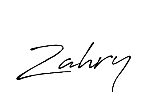 How to make Zahry name signature. Use Antro_Vectra_Bolder style for creating short signs online. This is the latest handwritten sign. Zahry signature style 7 images and pictures png