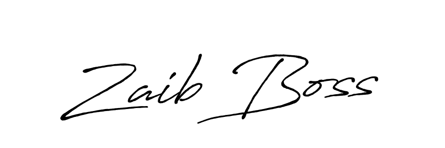 Make a beautiful signature design for name Zaib Boss. With this signature (Antro_Vectra_Bolder) style, you can create a handwritten signature for free. Zaib Boss signature style 7 images and pictures png