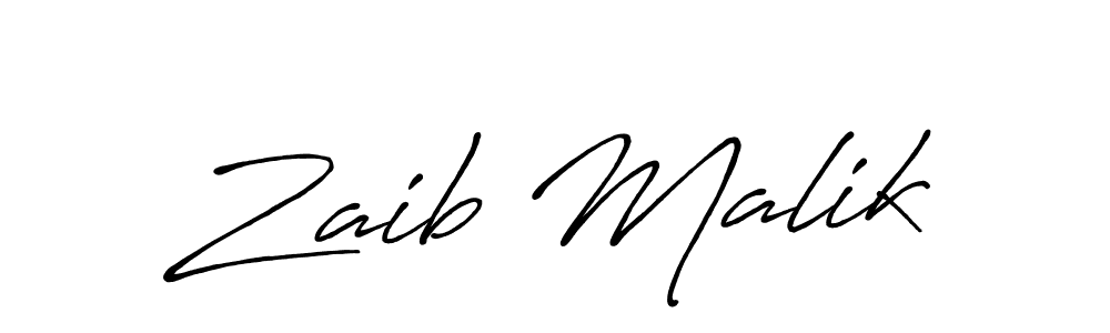 Make a beautiful signature design for name Zaib Malik. With this signature (Antro_Vectra_Bolder) style, you can create a handwritten signature for free. Zaib Malik signature style 7 images and pictures png