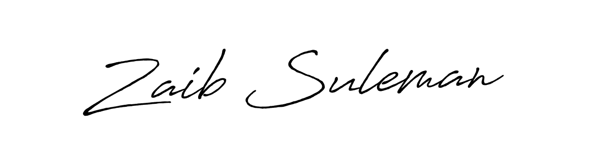 Create a beautiful signature design for name Zaib Suleman. With this signature (Antro_Vectra_Bolder) fonts, you can make a handwritten signature for free. Zaib Suleman signature style 7 images and pictures png