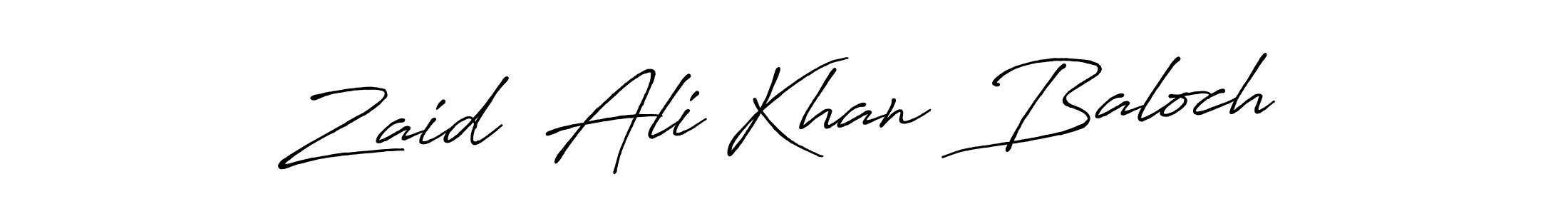 Make a beautiful signature design for name Zaid  Ali Khan  Baloch. With this signature (Antro_Vectra_Bolder) style, you can create a handwritten signature for free. Zaid  Ali Khan  Baloch signature style 7 images and pictures png