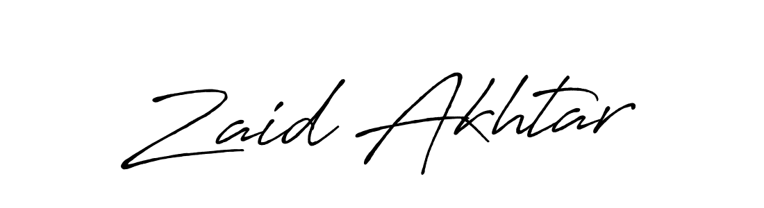 Create a beautiful signature design for name Zaid Akhtar. With this signature (Antro_Vectra_Bolder) fonts, you can make a handwritten signature for free. Zaid Akhtar signature style 7 images and pictures png