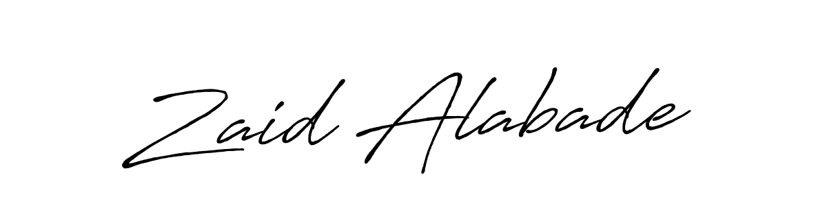 Use a signature maker to create a handwritten signature online. With this signature software, you can design (Antro_Vectra_Bolder) your own signature for name Zaid Alabade. Zaid Alabade signature style 7 images and pictures png