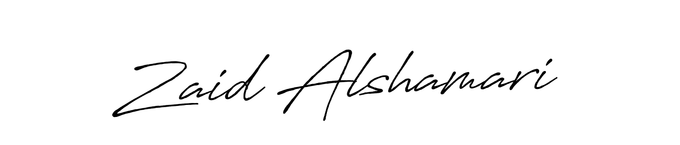 Create a beautiful signature design for name Zaid Alshamari. With this signature (Antro_Vectra_Bolder) fonts, you can make a handwritten signature for free. Zaid Alshamari signature style 7 images and pictures png