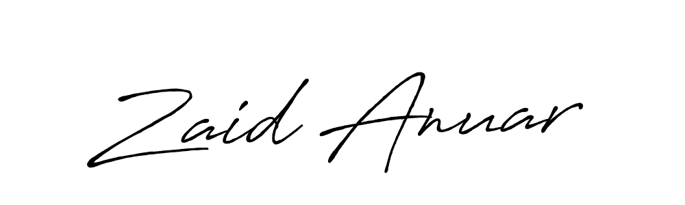 Create a beautiful signature design for name Zaid Anuar. With this signature (Antro_Vectra_Bolder) fonts, you can make a handwritten signature for free. Zaid Anuar signature style 7 images and pictures png