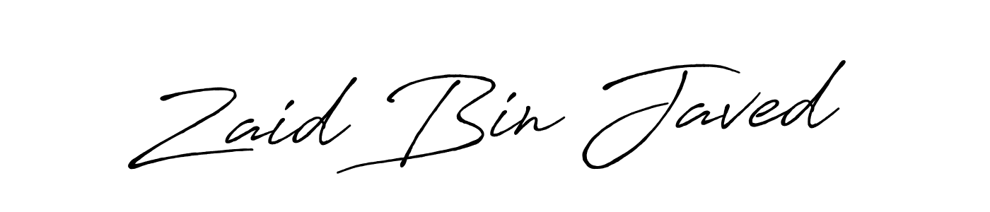 Make a beautiful signature design for name Zaid Bin Javed. With this signature (Antro_Vectra_Bolder) style, you can create a handwritten signature for free. Zaid Bin Javed signature style 7 images and pictures png