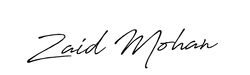 Use a signature maker to create a handwritten signature online. With this signature software, you can design (Antro_Vectra_Bolder) your own signature for name Zaid Mohan. Zaid Mohan signature style 7 images and pictures png