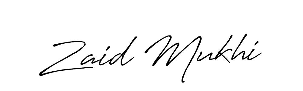 Use a signature maker to create a handwritten signature online. With this signature software, you can design (Antro_Vectra_Bolder) your own signature for name Zaid Mukhi. Zaid Mukhi signature style 7 images and pictures png