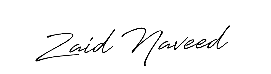 Use a signature maker to create a handwritten signature online. With this signature software, you can design (Antro_Vectra_Bolder) your own signature for name Zaid Naveed. Zaid Naveed signature style 7 images and pictures png