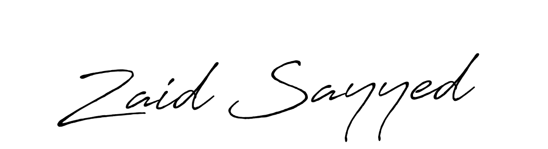 Design your own signature with our free online signature maker. With this signature software, you can create a handwritten (Antro_Vectra_Bolder) signature for name Zaid Sayyed. Zaid Sayyed signature style 7 images and pictures png