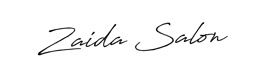 Create a beautiful signature design for name Zaida Salon. With this signature (Antro_Vectra_Bolder) fonts, you can make a handwritten signature for free. Zaida Salon signature style 7 images and pictures png