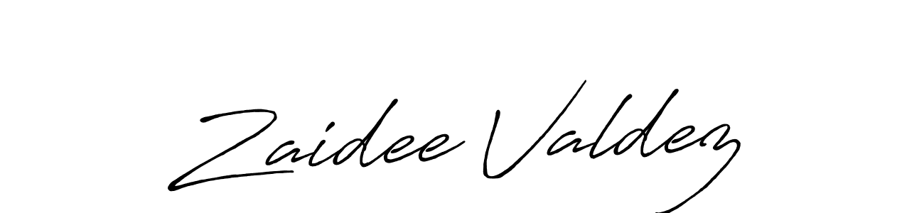 Create a beautiful signature design for name Zaidee Valdez. With this signature (Antro_Vectra_Bolder) fonts, you can make a handwritten signature for free. Zaidee Valdez signature style 7 images and pictures png