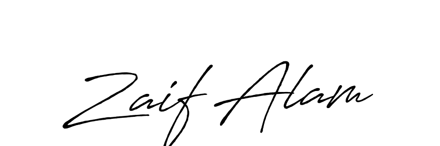 Create a beautiful signature design for name Zaif Alam. With this signature (Antro_Vectra_Bolder) fonts, you can make a handwritten signature for free. Zaif Alam signature style 7 images and pictures png