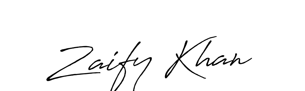 Make a beautiful signature design for name Zaify Khan. With this signature (Antro_Vectra_Bolder) style, you can create a handwritten signature for free. Zaify Khan signature style 7 images and pictures png