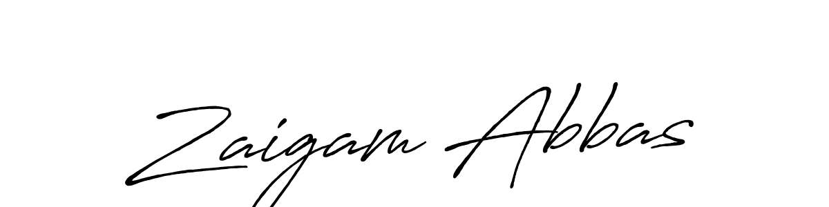 How to make Zaigam Abbas signature? Antro_Vectra_Bolder is a professional autograph style. Create handwritten signature for Zaigam Abbas name. Zaigam Abbas signature style 7 images and pictures png
