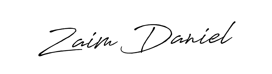 You should practise on your own different ways (Antro_Vectra_Bolder) to write your name (Zaim Daniel) in signature. don't let someone else do it for you. Zaim Daniel signature style 7 images and pictures png