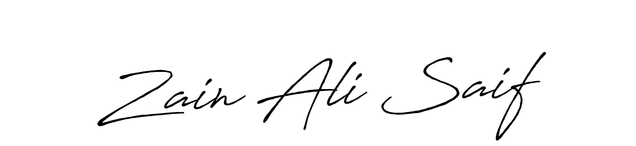 Create a beautiful signature design for name Zain Ali Saif. With this signature (Antro_Vectra_Bolder) fonts, you can make a handwritten signature for free. Zain Ali Saif signature style 7 images and pictures png