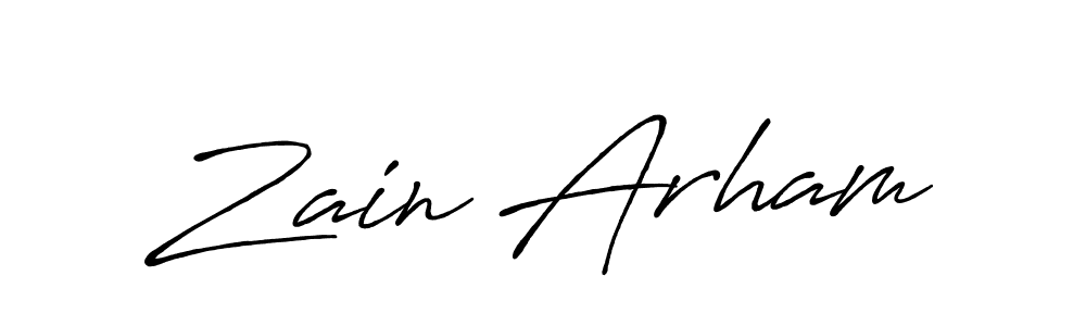 Make a beautiful signature design for name Zain Arham. With this signature (Antro_Vectra_Bolder) style, you can create a handwritten signature for free. Zain Arham signature style 7 images and pictures png