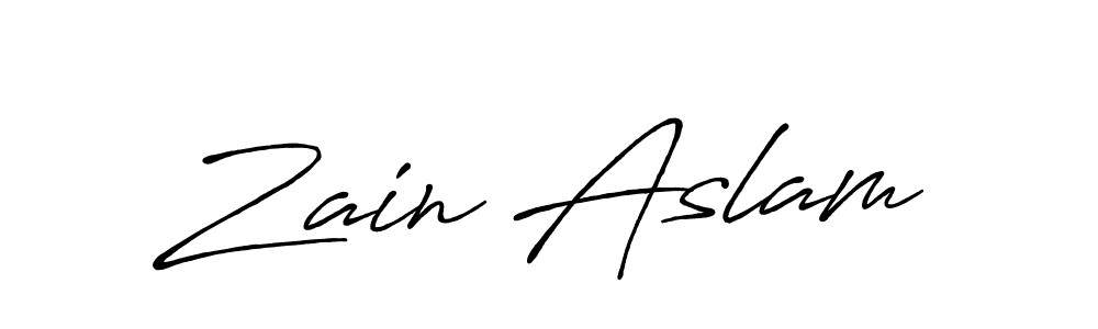 Zain Aslam stylish signature style. Best Handwritten Sign (Antro_Vectra_Bolder) for my name. Handwritten Signature Collection Ideas for my name Zain Aslam. Zain Aslam signature style 7 images and pictures png