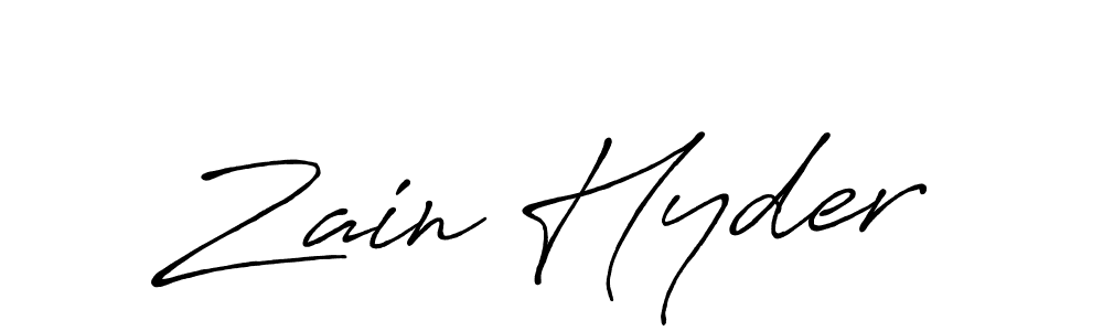 Create a beautiful signature design for name Zain Hyder. With this signature (Antro_Vectra_Bolder) fonts, you can make a handwritten signature for free. Zain Hyder signature style 7 images and pictures png