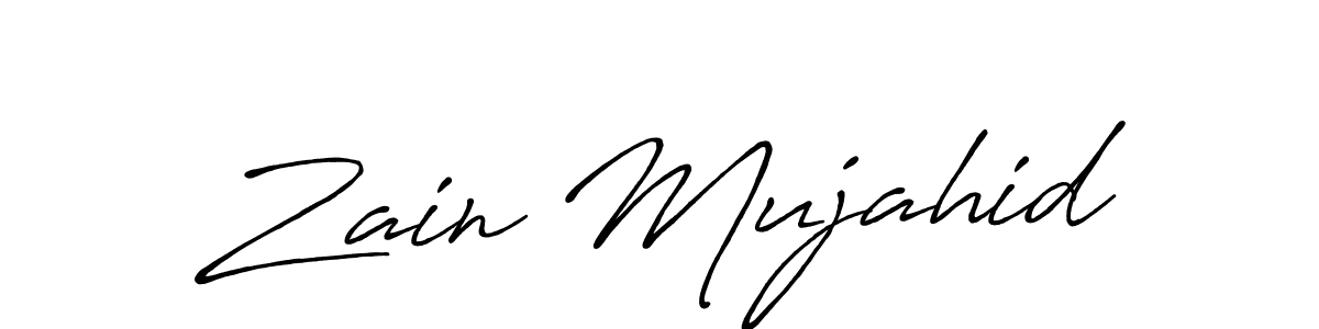 Zain Mujahid stylish signature style. Best Handwritten Sign (Antro_Vectra_Bolder) for my name. Handwritten Signature Collection Ideas for my name Zain Mujahid. Zain Mujahid signature style 7 images and pictures png