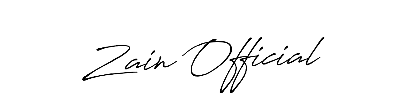 Zain Official stylish signature style. Best Handwritten Sign (Antro_Vectra_Bolder) for my name. Handwritten Signature Collection Ideas for my name Zain Official. Zain Official signature style 7 images and pictures png