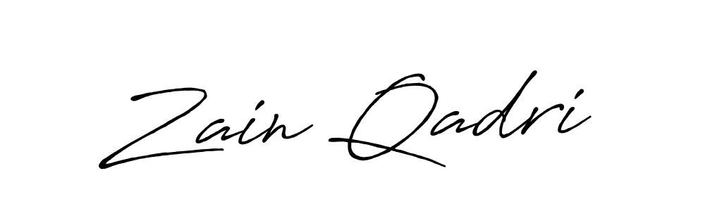 Create a beautiful signature design for name Zain Qadri. With this signature (Antro_Vectra_Bolder) fonts, you can make a handwritten signature for free. Zain Qadri signature style 7 images and pictures png