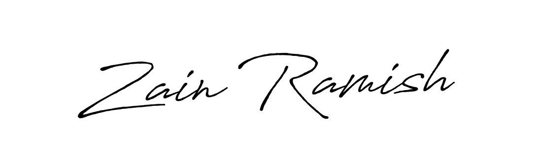 Zain Ramish stylish signature style. Best Handwritten Sign (Antro_Vectra_Bolder) for my name. Handwritten Signature Collection Ideas for my name Zain Ramish. Zain Ramish signature style 7 images and pictures png