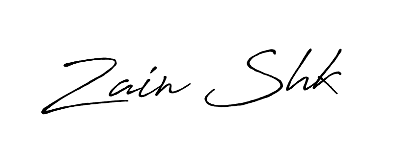 Design your own signature with our free online signature maker. With this signature software, you can create a handwritten (Antro_Vectra_Bolder) signature for name Zain Shk. Zain Shk signature style 7 images and pictures png