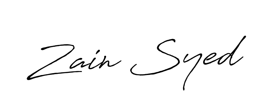 Make a beautiful signature design for name Zain Syed. With this signature (Antro_Vectra_Bolder) style, you can create a handwritten signature for free. Zain Syed signature style 7 images and pictures png