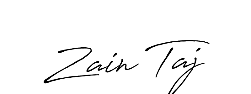 Zain Taj stylish signature style. Best Handwritten Sign (Antro_Vectra_Bolder) for my name. Handwritten Signature Collection Ideas for my name Zain Taj. Zain Taj signature style 7 images and pictures png