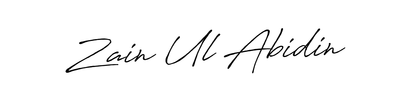 Create a beautiful signature design for name Zain Ul Abidin. With this signature (Antro_Vectra_Bolder) fonts, you can make a handwritten signature for free. Zain Ul Abidin signature style 7 images and pictures png