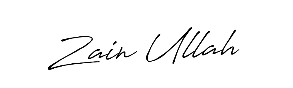 Make a beautiful signature design for name Zain Ullah. With this signature (Antro_Vectra_Bolder) style, you can create a handwritten signature for free. Zain Ullah signature style 7 images and pictures png