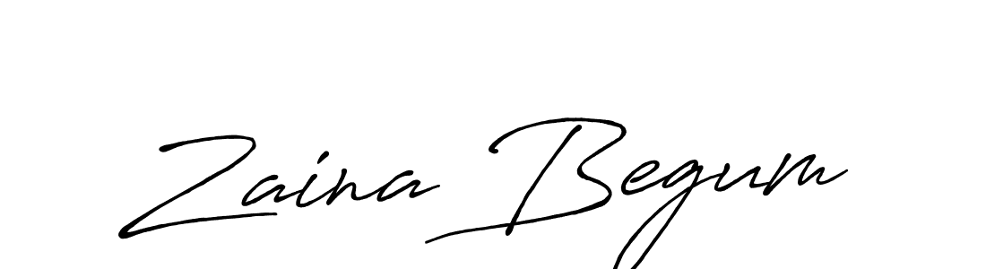 Create a beautiful signature design for name Zaina Begum. With this signature (Antro_Vectra_Bolder) fonts, you can make a handwritten signature for free. Zaina Begum signature style 7 images and pictures png