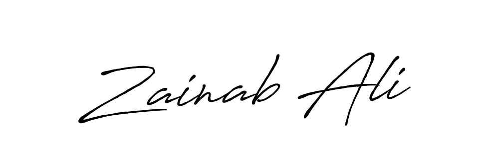 Zainab Ali stylish signature style. Best Handwritten Sign (Antro_Vectra_Bolder) for my name. Handwritten Signature Collection Ideas for my name Zainab Ali. Zainab Ali signature style 7 images and pictures png