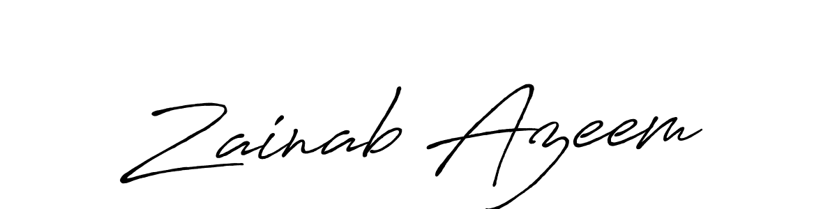 Design your own signature with our free online signature maker. With this signature software, you can create a handwritten (Antro_Vectra_Bolder) signature for name Zainab Azeem. Zainab Azeem signature style 7 images and pictures png