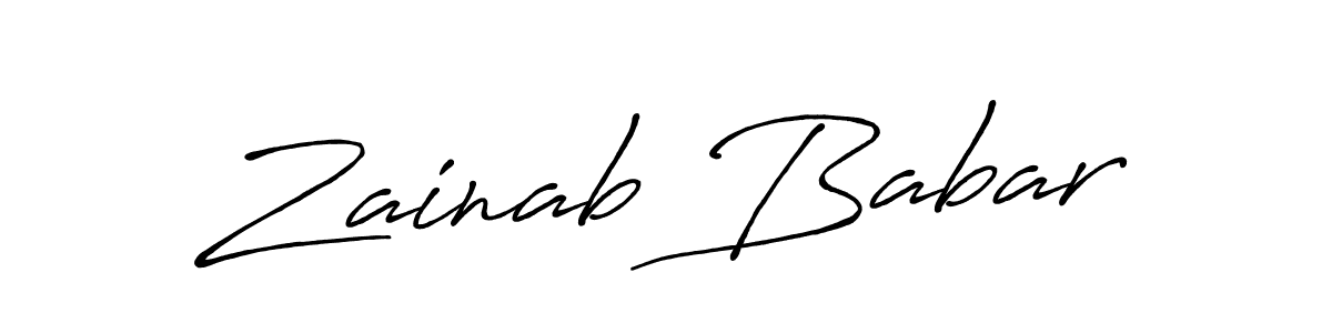 Zainab Babar stylish signature style. Best Handwritten Sign (Antro_Vectra_Bolder) for my name. Handwritten Signature Collection Ideas for my name Zainab Babar. Zainab Babar signature style 7 images and pictures png