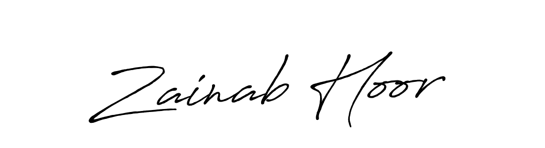 Use a signature maker to create a handwritten signature online. With this signature software, you can design (Antro_Vectra_Bolder) your own signature for name Zainab Hoor. Zainab Hoor signature style 7 images and pictures png
