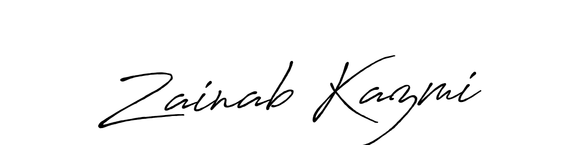 Make a beautiful signature design for name Zainab Kazmi. Use this online signature maker to create a handwritten signature for free. Zainab Kazmi signature style 7 images and pictures png