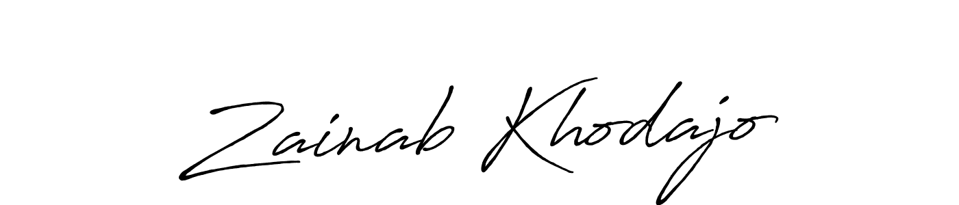 Design your own signature with our free online signature maker. With this signature software, you can create a handwritten (Antro_Vectra_Bolder) signature for name Zainab Khodajo. Zainab Khodajo signature style 7 images and pictures png