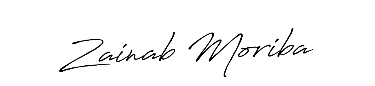 The best way (Antro_Vectra_Bolder) to make a short signature is to pick only two or three words in your name. The name Zainab Moriba include a total of six letters. For converting this name. Zainab Moriba signature style 7 images and pictures png