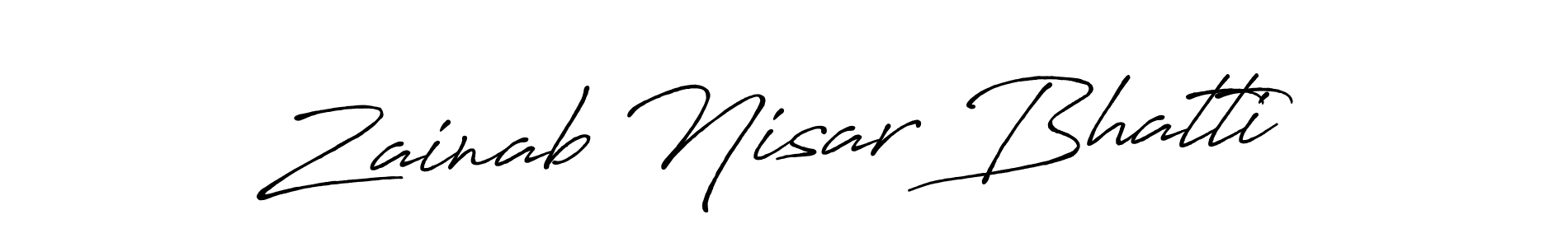 Make a beautiful signature design for name Zainab Nisar Bhatti. Use this online signature maker to create a handwritten signature for free. Zainab Nisar Bhatti signature style 7 images and pictures png