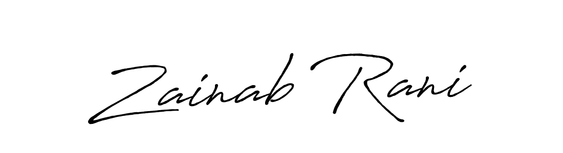 if you are searching for the best signature style for your name Zainab Rani. so please give up your signature search. here we have designed multiple signature styles  using Antro_Vectra_Bolder. Zainab Rani signature style 7 images and pictures png