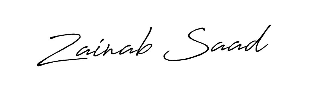 It looks lik you need a new signature style for name Zainab Saad. Design unique handwritten (Antro_Vectra_Bolder) signature with our free signature maker in just a few clicks. Zainab Saad signature style 7 images and pictures png