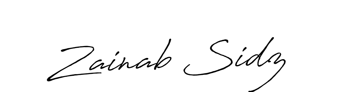 Zainab Sidz stylish signature style. Best Handwritten Sign (Antro_Vectra_Bolder) for my name. Handwritten Signature Collection Ideas for my name Zainab Sidz. Zainab Sidz signature style 7 images and pictures png