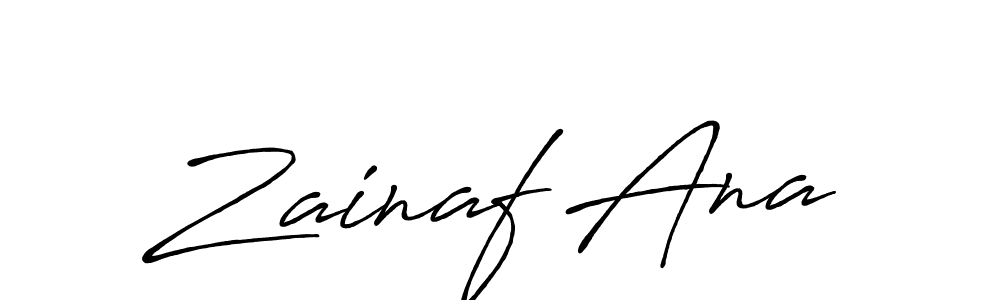 Design your own signature with our free online signature maker. With this signature software, you can create a handwritten (Antro_Vectra_Bolder) signature for name Zainaf Ana. Zainaf Ana signature style 7 images and pictures png